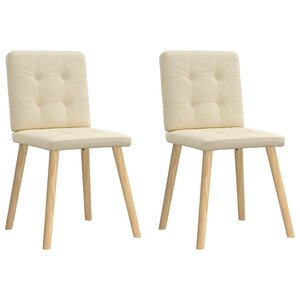 vidaXL Chaises à manger lot de 2 crème tissu