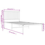 vidaXL Cadre de lit métal sans matelas avec tête de lit noir 90x200 cm