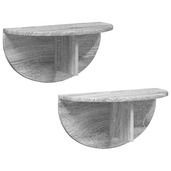 vidaXL Étagère Murale Montage mural 2 Pièces Gris Sonoma 48 x 24 x 24 cm