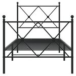 vidaXL Cadre de lit métal sans matelas avec pied de lit noir 75x190 cm