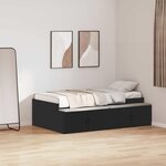 vidaXL Cadre de lit avec rangement Chêne noir 100 x 200 cm