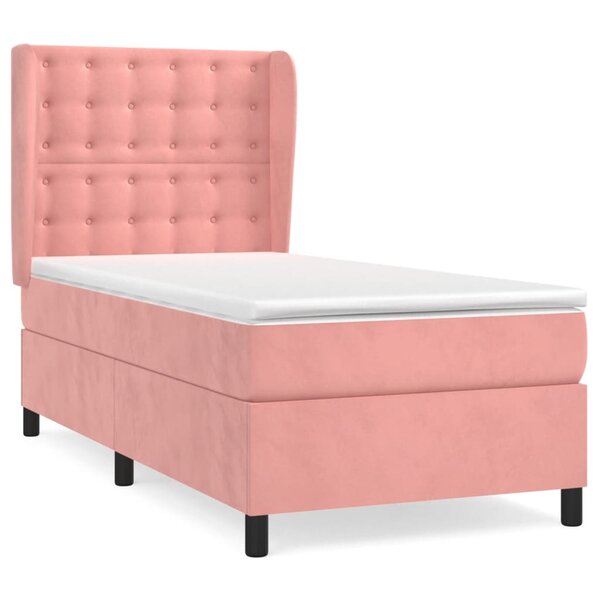 vidaXL Sommier à lattes de lit et matelas Rose 80x200 cm Velours