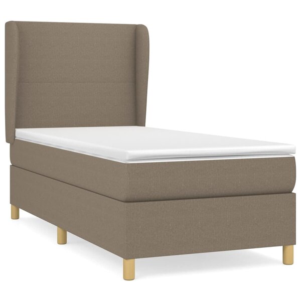vidaXL Sommier à lattes de lit avec matelas Taupe 90x190 cm Tissu