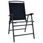 vidaXL Chaises de jardin pliables 2 Pièces Textilène Noir