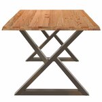 vidaXL Table à manger avec bord vivant 180x100x74 cm bois massif chêne