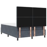 vidaXL Lit à ressorts avec matelas Gris foncé 140 x 190 cm Velours