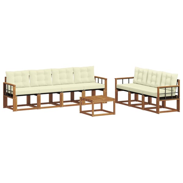 vidaXL Ensemble de canapés d'extérieur 8 pc Naturel et Crème
