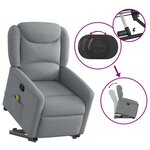 vidaXL Fauteuil de massage inclinable Gris clair Tissu