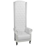 vidaXL Chaise à dossier haut blanc similicuir