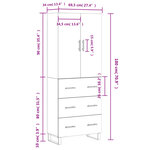 vidaXL Buffet haut Chêne sonoma 69 5x34x180 cm Bois d'ingénierie
