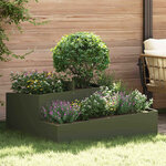 vidaXL Cache-pot de jardin Vert olive 100 x 100 x 50 cm Acier