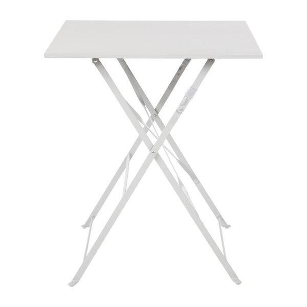 Table de terrasse grise en acier carrée 600 mm - bolero -  -  600x600x710mm
