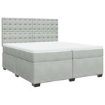 vidaXL Sommier à lattes de lit et matelas Gris clair 200x200cm Velours