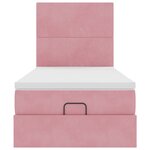 vidaXL Cadre de lit ottoman avec matelas rose 90x190 cm velours