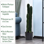 Cactus artificiel grand réalisme plante artificielle grande taille dim. Ø 17 x 100H cm vert