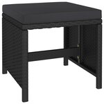 vidaXL Mobilier à dîner de jardin 6Pièces et coussins Résine tressée Noir