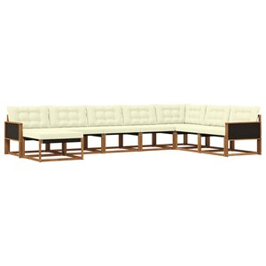 vidaXL Ensemble de canapés d'extérieur 8 pc Naturel et Crème