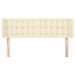 vidaXL Tête de lit avec oreilles Crème 147x16x78/88 cm Similicuir
