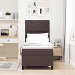 vidaXL Lit à ressorts avec matelas Marron foncé 80 x 200 cm tissu