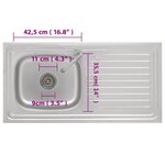 vidaXL Évier de camping Seul lavabo avec robinet Acier inoxydable