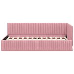 vidaXL Cadre de lit d'angle Rose 100 x 200 cm Velours