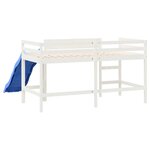 vidaXL Lit mezzanine enfants toboggan blanc 90x190 cm bois pin massif