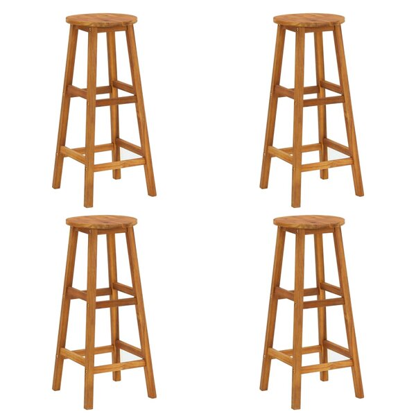 vidaXL Tabourets de bar lot de 4 bois d'acacia solide