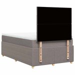 vidaXL Sommier à lattes de lit avec matelas Taupe 120x200 cm Tissu
