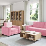 vidaXL Ensemble de canapés 3 Pièces avec coussins Rose Velours