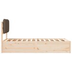 vidaXL Cadre de lit avec tête de lit rembourrée Taupe 75 x 190 cm