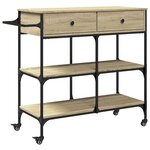 vidaXL Chariot de cuisine chêne sonoma 105x42x95 cm bois d'ingénierie