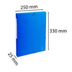 EXACOMPTA - Boite de classement a élastique - Dos 25mm - 24 x 32 - Carte lustrée F.S.C 7/10eme - Bleu