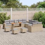 vidaXL Ensemble de canapé de jardin 18 Pièces Beige et Gris clair