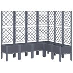 vidaXL Jardinière avec treillis gris 160x120x142 cm PP