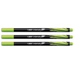 Stylo Feutre Fineliner Intensity Pointe Baguée métal Fine 0 4mm Vert Clair x 3 BIC