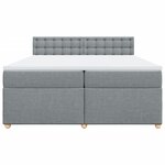 vidaXL Sommier à lattes de lit avec matelas Gris clair 200x200cm Tissu