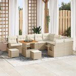 vidaXL Ensemble de canapé de jardin avec coussin 12 Pièces beige et crème