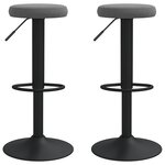 vidaXL Tabourets de bar lot de 2 gris foncé velours