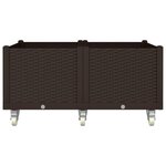 vidaXL Jardinière à roulettes marron 100x80x54 cm PP