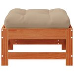 vidaXL Repose-pieds de jardin Bois de pin massif Brun cire