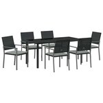 vidaXL Ensemble de salle à manger pour jardin 7 Pièces Noir et Gris Clair