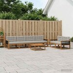vidaXL Ensemble de canapés d'extérieur 7 Pièces Naturel et Gris clair