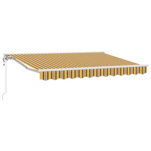 vidaXL Auvent rétractable électrique Jaune Gris et Blanc 3 5 x 2 5 m