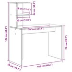 vidaXL Bureau d'écriture en vieux bois Vieux bois Bois Moyen Minimaliste