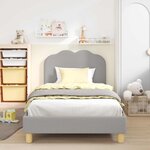 vidaXL Cadre de lit pour enfants avec tête de lit Gris clair 80x200 cm