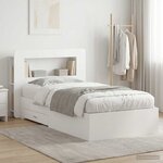 vidaXL Cadre de lit avec rangement Blanc 80 x 200 cm Bois d'ingénierie