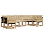 vidaXL Ensemble de canapés d'extérieur 7 pc Blanc et Beige