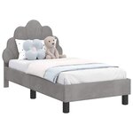 vidaXL Cadre de lit pour tout-petit avec tête de lit Gris clair