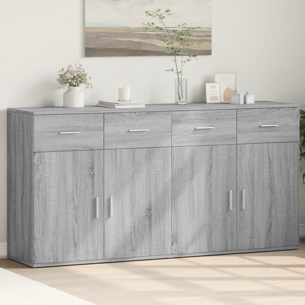 vidaXL Buffets 2 Pièces sonoma gris 79x38x80 cm bois d'ingénierie