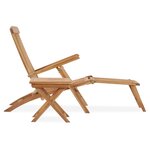 vidaXL Chaise longue de jardin avec repose-pied et table Bois de teck